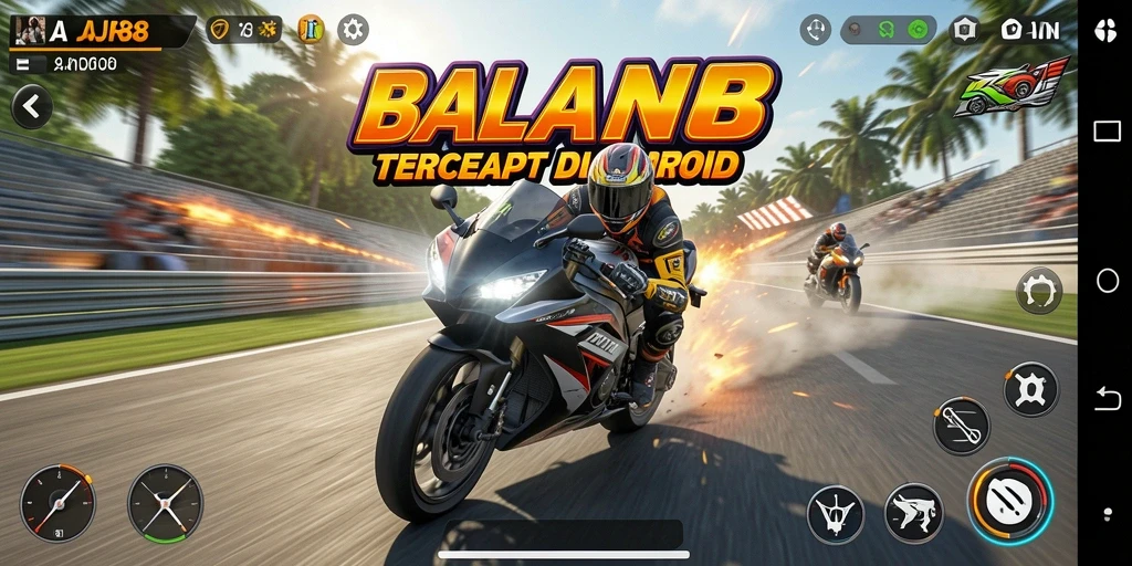 Tampilan gameplay balapan motor yang seru dan mendebarkan di AJR88.