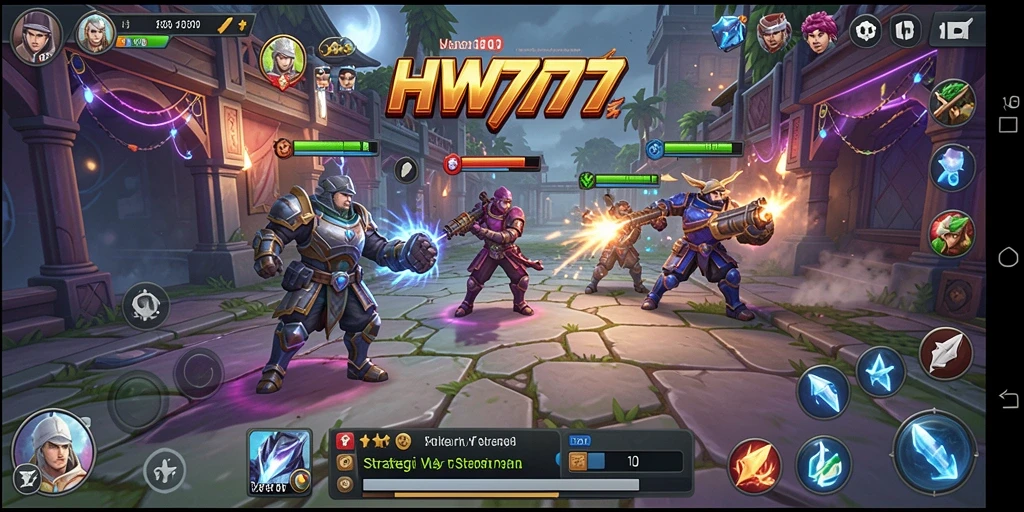Tampilan utama gameplay HW777 dengan elemen strategi yang mendalam.