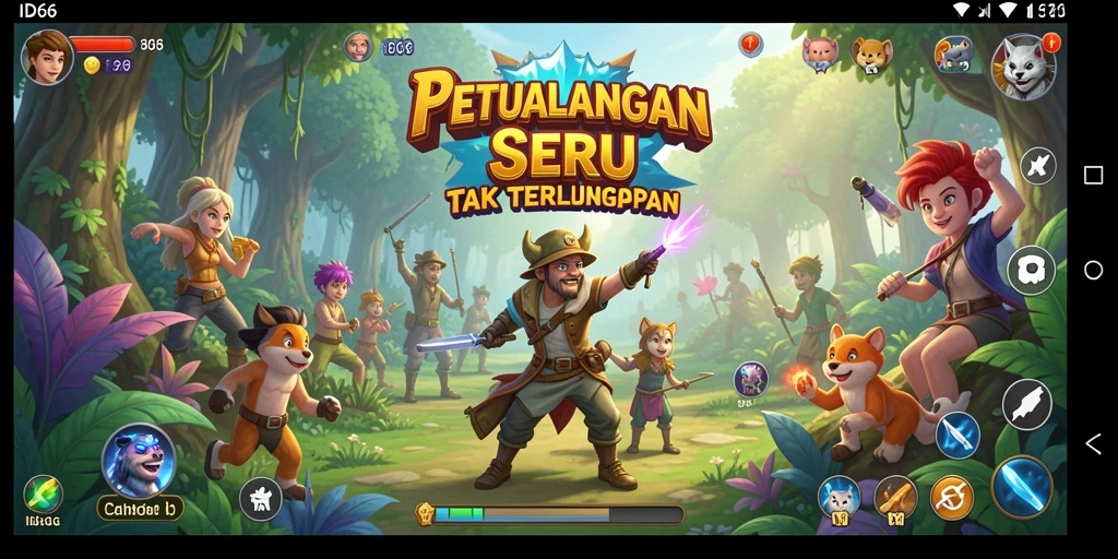 Tangkapan layar menampilkan aksi seru dalam game petualangan ID66.