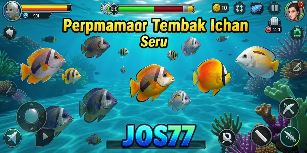 Screenshot JOS77 menampilkan gameplay menangkap ikan yang seru.