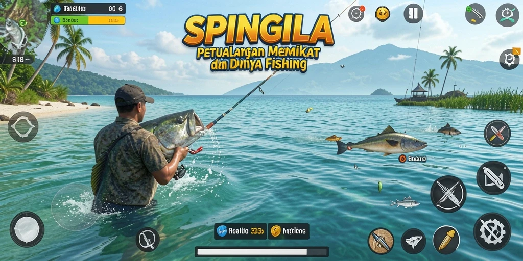 Screenshot gameplay SPINGILA menampilkan pengalaman memancing yang menakjubkan.