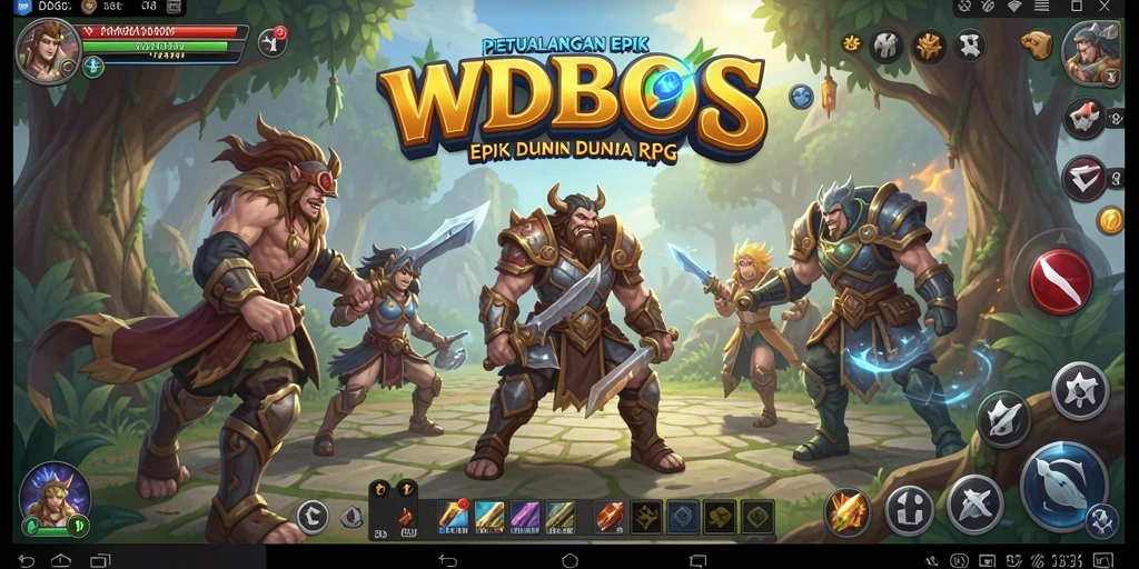 Screenshot WDBOS menampilkan aksi seru dalam pertarungan RPG.